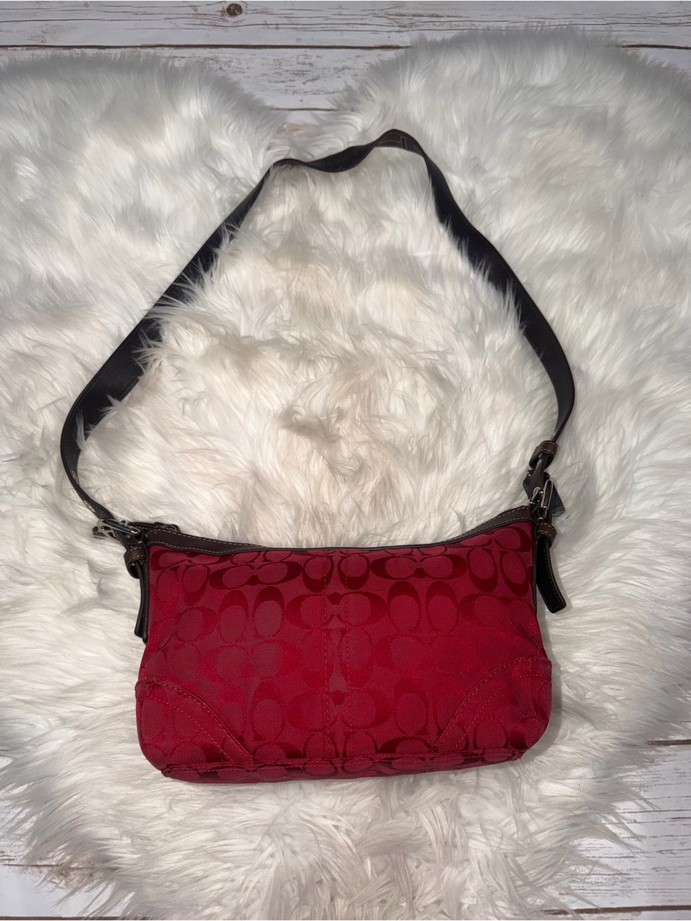 COACH Y2K Vintage Signature Sufflette Shoulder/Crossbody Bag Red 12884 - Picture 3 of 5